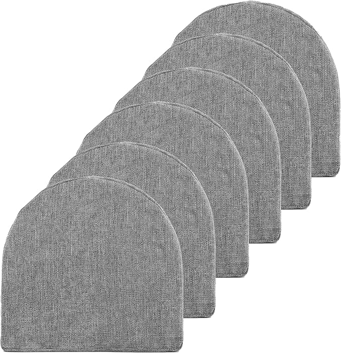 Chair Cushions: Premium High-Density Memory Foam Seat Cushion for Office, Home, & Car - Ergonomic Design for Comfortable Sitting, Relieves Pain & Tailbone Pressure with Non-Slip Bottom, 6 Pack, Gray
