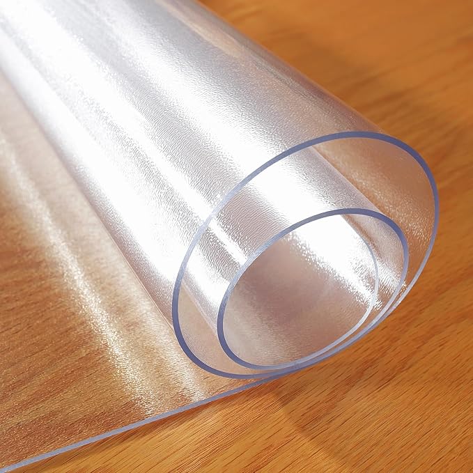Frosted Clear Table Protector 38 x 60 Inch, 1.5mm Thick Plastic Table Cover, Waterproof PVC Clear Table Cover Protector, Desk Protector Mat, Writing Desk Pad for Desktop, Coffee & Dining Room Table