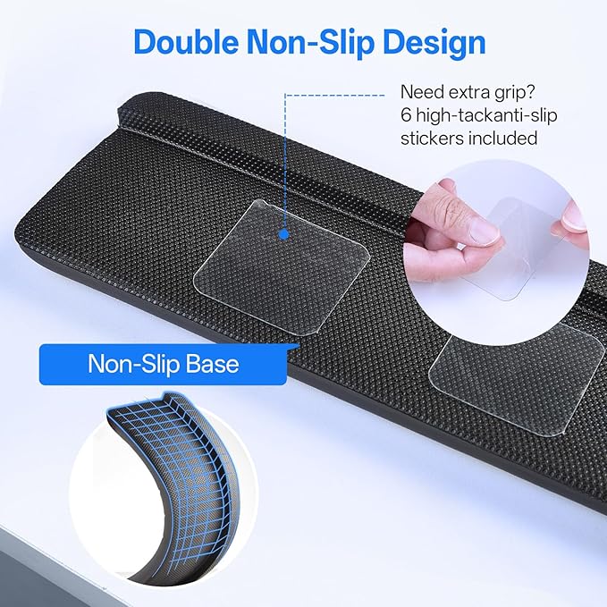 UnivoColors L-Shaped Desk Edge Cushion,PU Leather,Non-Slip,Separate Design,Memory Foam Desk Edge Support,Ergonomic Design for Long-Hour Work(11.8 * 3.9 inch 2-Piece Set of White)