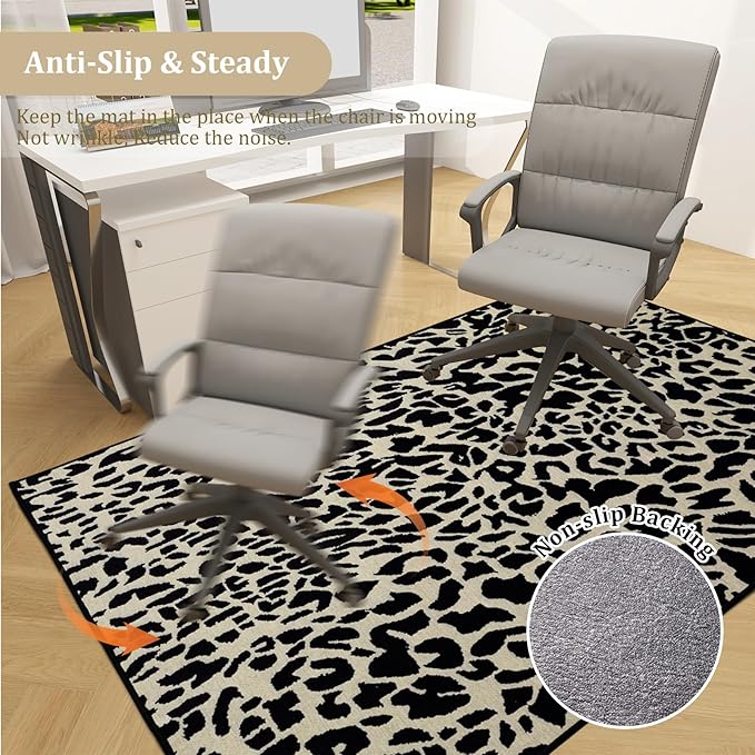 Office Chair Mat for Hardwood Floor, 72"x48" Easy Glide Computer Desk Mat Protector for Rolling Chair Under Desk Rug Nonslip Backing, Machine Wash, (Modern)
