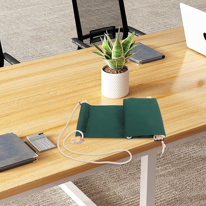 Abaodam Foot Hammock Under Desk Foot Rest Adjustable Hanging Footrest Portable for Office and Airplane Travel Green
