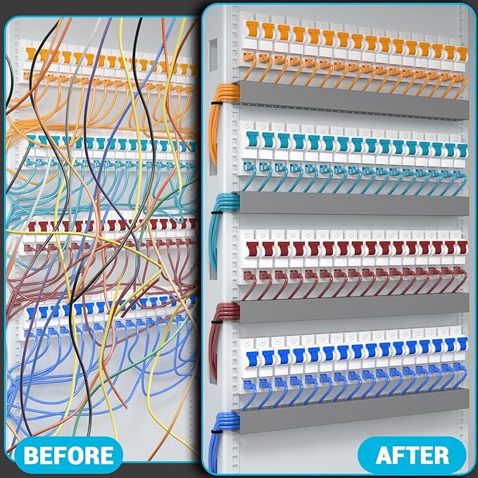 Open Slot Wire Duct Kit, 125.6"(8 x 15.7) Server Rack Cable Management, Cable Management Raceway for Hide Network HDMI VGA Cable, Wiring Raceway Cable Duct, Desk Wire Channel, 8 Pack, Grey