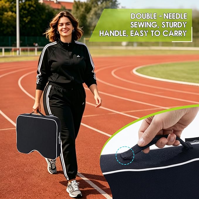 Stadium Cushion with Dual-Layer Foam (30D Support + 40D Memory), High Elasticity & Breathable, Waterproof Thick Bleacher Pad for Long Games, Portable for Outdoor Indoor Seating