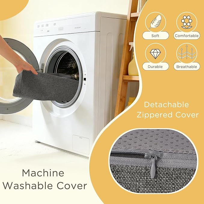 Recliner Cushions for Elderly Square Chair Pads with Non-Slip Bottom for Couch Armchairs Booster Comfy 20"x20"x3.8" Recliner Cushion for Long Sitting with Washable Cover 1 Pack Light Grey