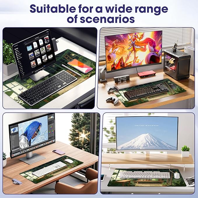 Professional Extended Gaming Mouse Pad - 31.5" x 15.7" Large Desk Mat with Stitched Edges, Waterproof Coating, Non-Slip Rubber Base for Gamers, Esports Pros, Office & Home