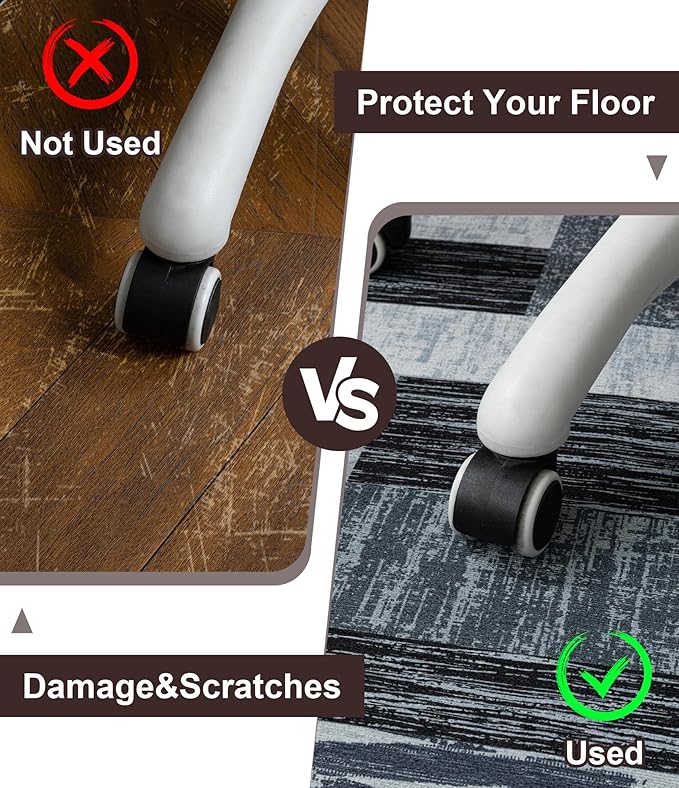 chakme Office Chair Mat for Hardwood Floor, 60"x45" Easy Glide Computer Desk Mat Protector for Rolling Chair Under Desk Rug Nonslip Backing, Machine Wash, (Jigsaw)