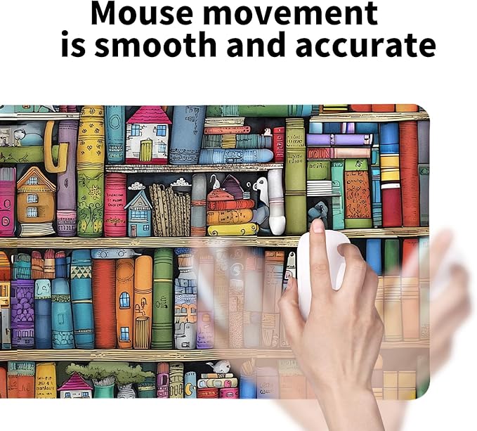 Book Lover's Desk Mat, Large PU Leather Desk Pad with Non-Slip Base, Literary Office Keyboard Mat Ideal Gift for Readers, Gaming & Home Work （27.56 * 13.78in）