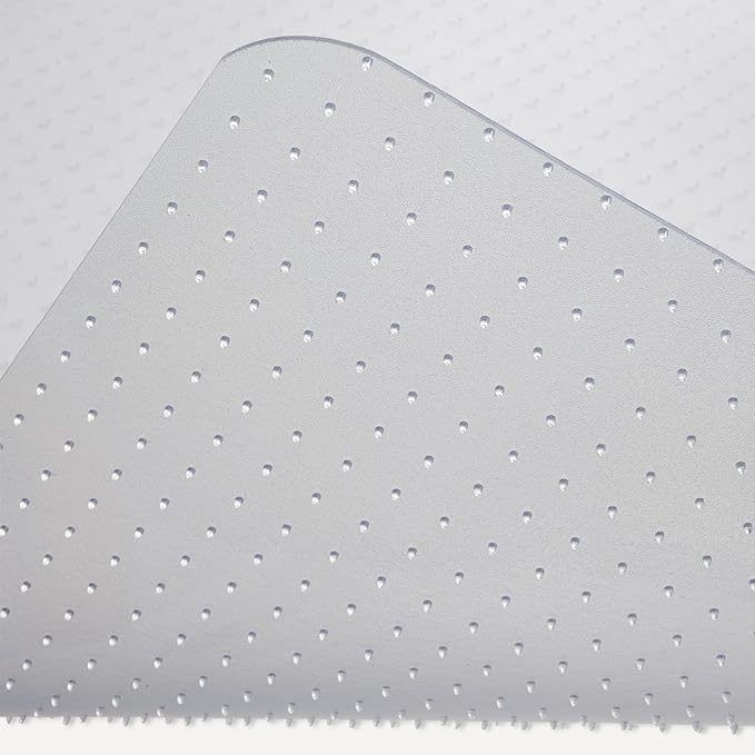 Amazon Basics Office Chair Mat for Low Pile Carpeted Floors, Clear Plastic with Studded Grips, 46" x 60", for Home or Office