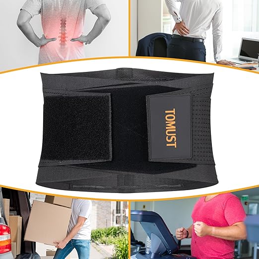 Back Brace for Lower Back Pain Relief, Lumbar Support Belt with Dual Adjustable Straps for Lifting, Working, Sitting and Daily Support for Men Women, XL