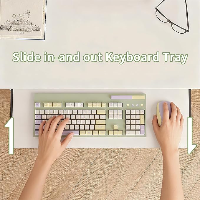 ALISENED Computer Desk, 30 Inch Compact Desk with Keyboard Tray & Monitor Stand for Space-Saving, Ergonomic Study Desk with Storage Shelves for Writing, Gaming, Working, White