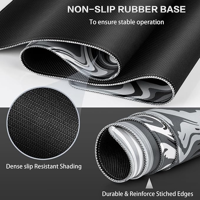 Canjoy Gaming Mouse Pad, Fluid Pattern Mouse Pad 31.5x15.7inch Large Extended Computer Mouse Mat Keyboard Full Desk Mousepad for Gaming, Office, Home