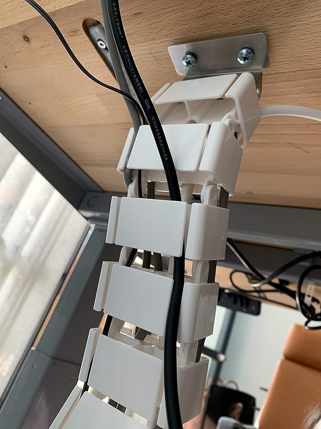 Vertebrae Cable Management Spine Kit | Height Adjustable Desk Quad Entry Wire Organizer, Black