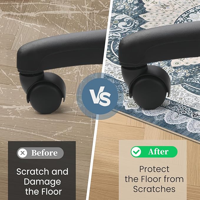 Office Chair Mat for Hardwood Floor & Tile Floor,36"X 48" Heavy Duty Desk Chair Mat for Hard Floors, Under Desk Rug for Rolling Computer Chair,Anti Slip,Low Pile Carpet Floor Protector-Square