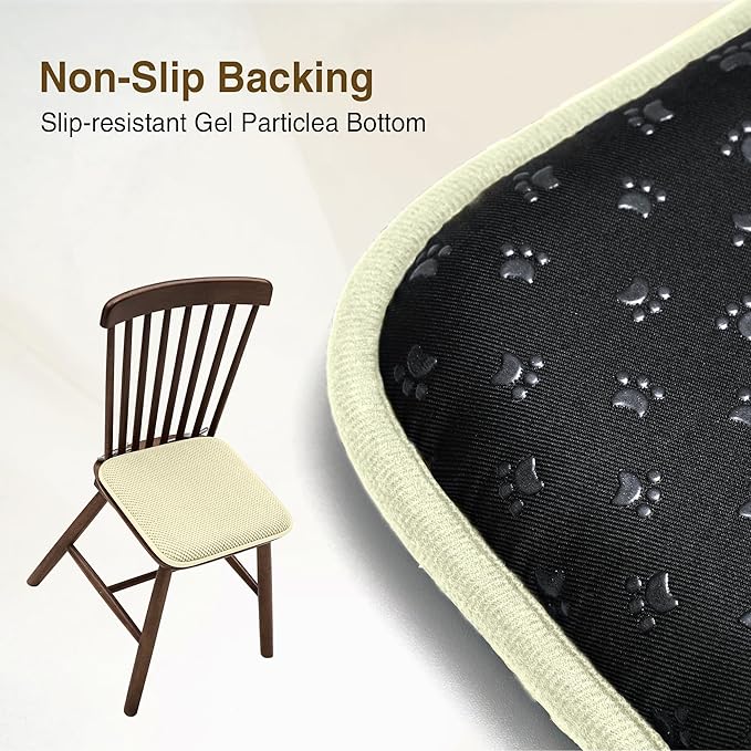 puredown® Chair Cushions for Dining Chairs, Set of 4 Memory Foam Seat Cushions with Non-Slip Backing & Ties, 16" x 16" x 1.5", Comfortable & Supportive Dining Chair Pads for Kitchen, Light Khaki