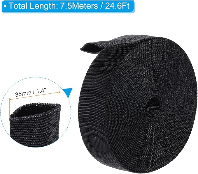 PATIKIL 0.8" Dia 24.6FT Nylon Protective Hose Sleeve, Cable Cover Sheath Protection for Welding Tig Torch Hydraulic Hose, Black