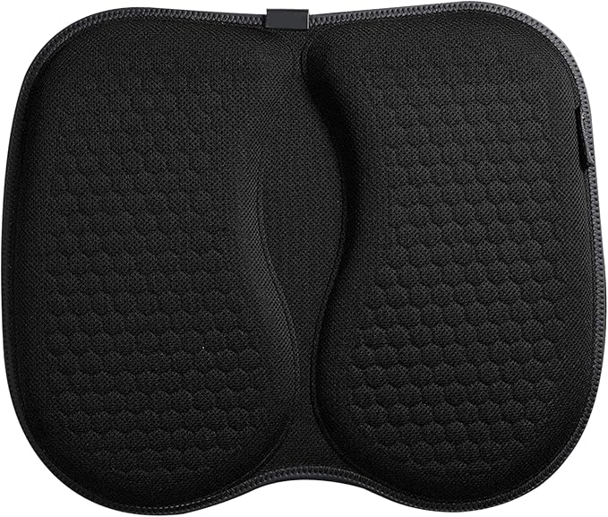 Gel Seat Cushion Pressure Relief Honeycomb Cooling Cushion, Breathable 3D Non-Slip Chair Pad for Office, Car, Wheelchair, Black