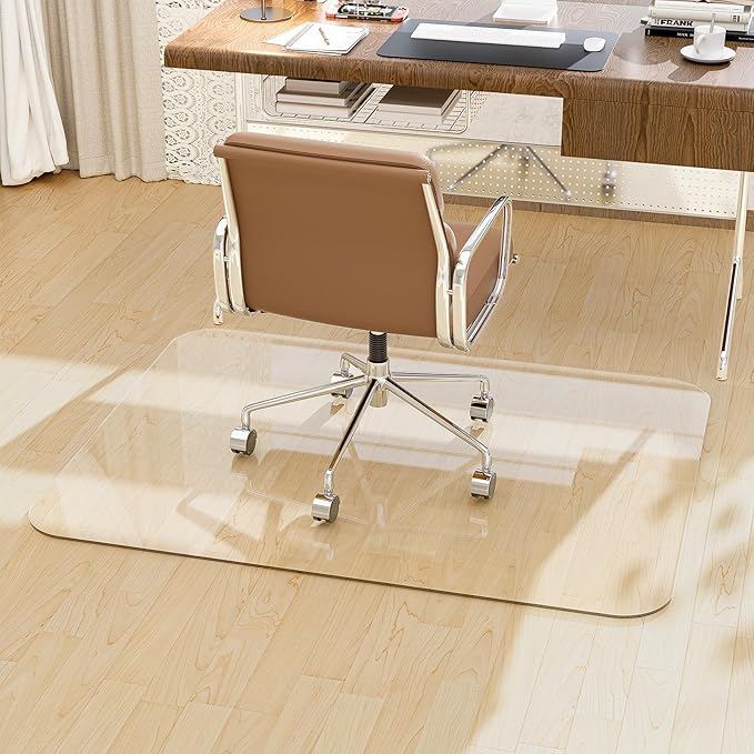 PET Office Chair Mat for Carpet - 36" X 48'' X 0.2" Thick Clear Shatterproof Office Chair Mat, Easy to Unroll and Lay Flat, Superior Glide, Heavy Duty Protection for Office Home Hardwood and Carpets