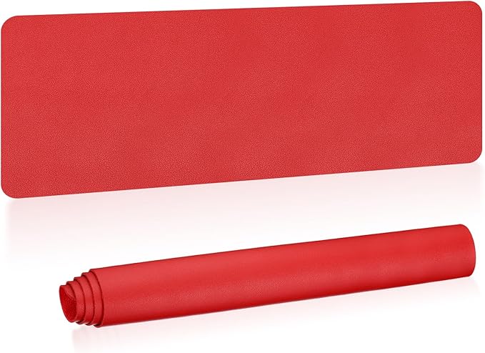 Patikil Desk Mat, 55x17 inches Non-Slip Waterproof PU Leather Desktop Protector, Dark Red