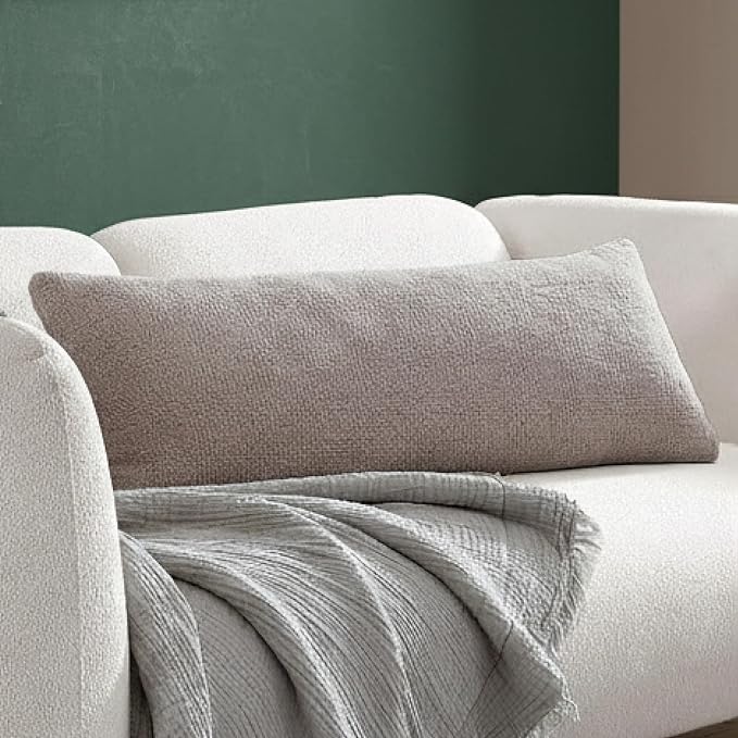 Sunday Citizen Snug Lumbar Pillow – Soft Memory Foam Lumbar Throw Pillow, Cozy Body & Sleep Pillow, Washable Cover, Decorative Lumbar Support Cushion for Bed & Couch (Biscotti)