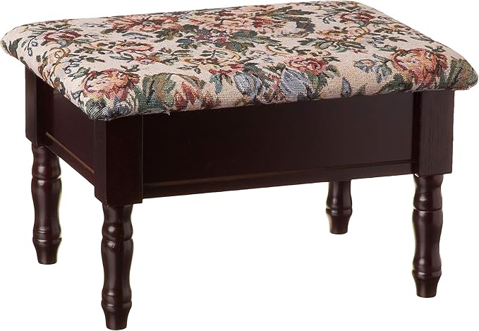 Frenchi Furniture Foot Stool, 15.8"D x 11.8"W x 9.8"H, Cherry