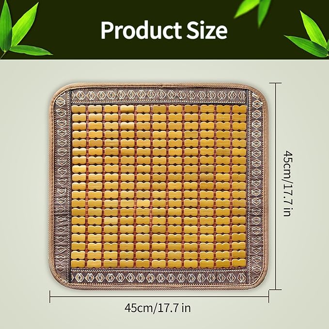 Double-Sided Cooling Rattan Seat Cushion, Summer Breathable Chair Mat for Dining and Office Chairs SC-1 (1, Bamboo, 45 * 45cm)