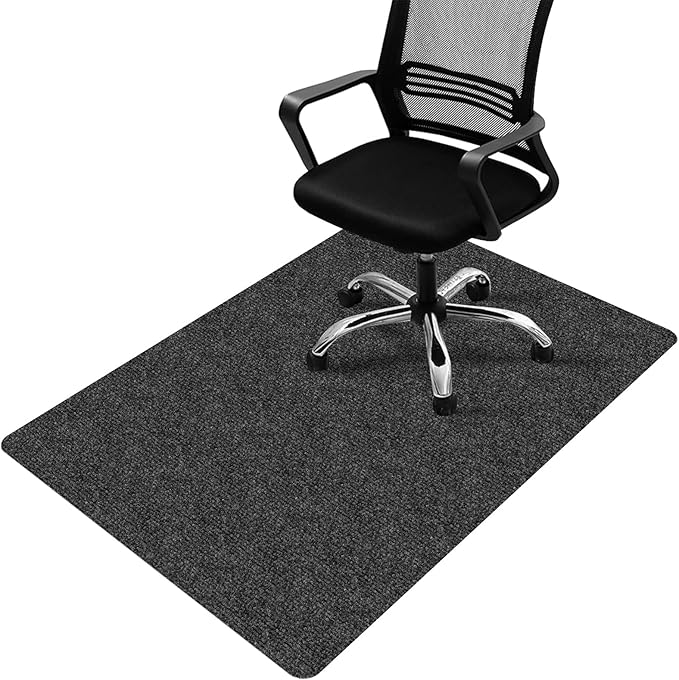 Office Chair Mat for Hardwood and Tile Floor, 48" x 36" Computer Desk Chair Mat, Anti-Slip Mat for Rolling Chair, Large Floor Protector for Home Office, Dark Gray