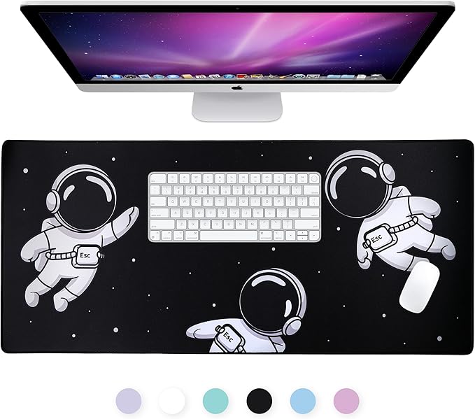 keycadets Gravity Gaming Mouse Pad, Extra Large Desk Pad for Keyboard and Mouse, Non-Slip Mousepad Desk Mat with Foam Core, Anti-Fray Lock Stitching and Low Friction Cloth Surface (35.4” x 15.8”)