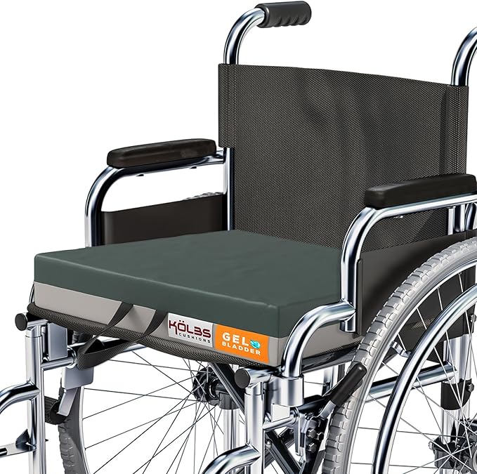 Kölbs Gel Extreme Wheelchair Cushions Seat Cushion, Coccyx, Sciatica & Tailbone Pain Relief Seating Pad Ideal for Office, Kitchen Wheelchairs and Auto, 18 x 18, 3 Inch Thick (Change for dif, Sizes)