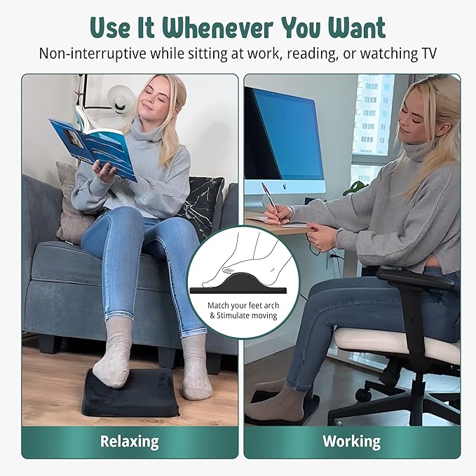 2-in-1 Portable Foot Rest - Improve Circulation & Exercise Massage Foot Under Desk Work Office Chair, Gaming Chair & Foot & Leg Exerciser and Massager for Seniors