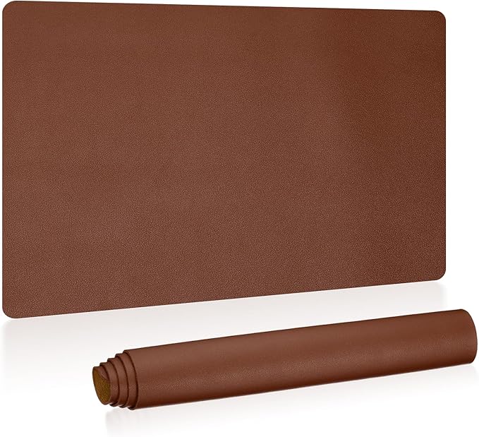 PATIKIL Large Desk Mat, 24"x13" Non-Slip Waterproof PU Leather Desk Pad, Desktop Protector Cover, Dual Sided for Office Home Work Study, Dark Brown