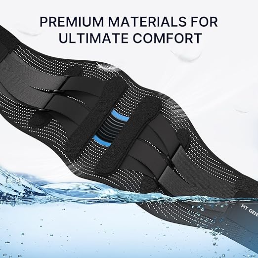 Fit Geno Back Brace for Lower Back Pain Men & Women: Adjustable Lumbar Support Brace for Pain Relief - Breathable Waist Belt for Comfort - 2XL/3XL/4XL