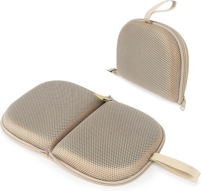 Foldable Cooling Gel Seat Cushion with Mesh Cover, Foldable Chair Cushion for Driving and Travel, Ventilative Mesh Cushion of Cooling Gel & Memory Foam for Fatigue Relief (1 in Champagne)