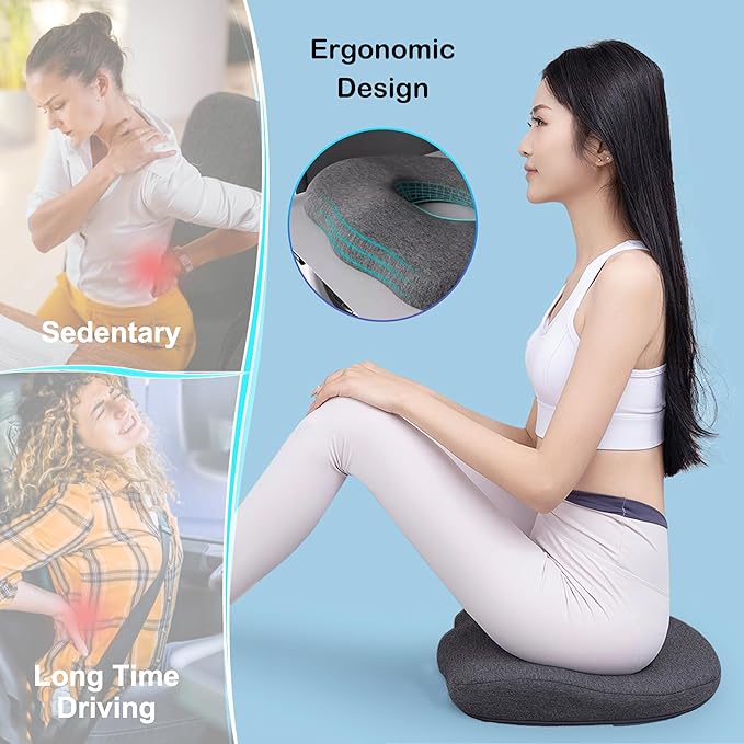 Bed Sore Cushions for Butt, Bedsore Pressure Relief Pillow for Sleeping and Sitting, Donut Pillow for Tailbone Pain, O Shaped Opening Butt Pillows for Sitting Tailbone