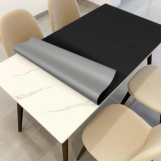 Warmstar Leather Table Cover 16 x16 Inch, 1.8MM Thick PVC Table Protector Waterproof, Desk Cover Protector Non-Slip Table Pad for Kitchen, Dresser, Gaming Desk,Dining Room Table