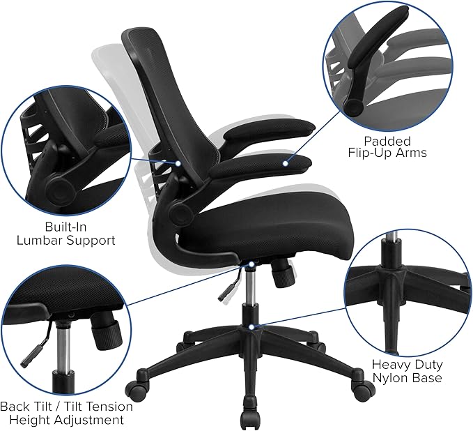 BizChair Work From Home Kit-Black Computer Desk, Ergonomic Office Chair, Filing Cabinet