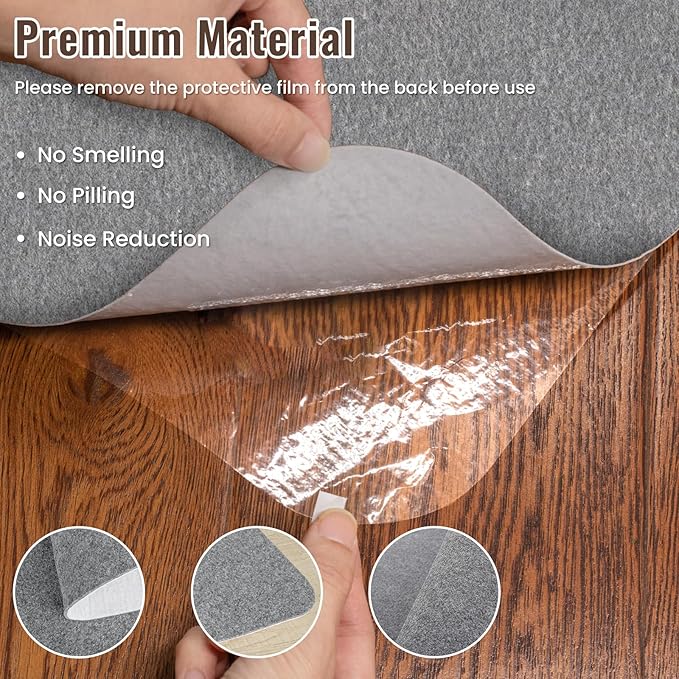 Sycoodeal Office Chair Mat for Hardwood Floor,Slip Resistant Floor Mat for Office Computer Gaming Chair,Heavy Duty Floor Protector for Rolling Chairs,Easy to Clean,Grey(40"x48")