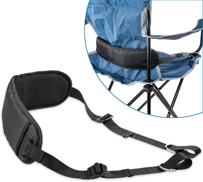 Lumbar Support Belt for Camping Chair – Adjustable Back Support Strap for Outdoor Folding Chairs – Ergonomic Lower Backrest Chair Accessory