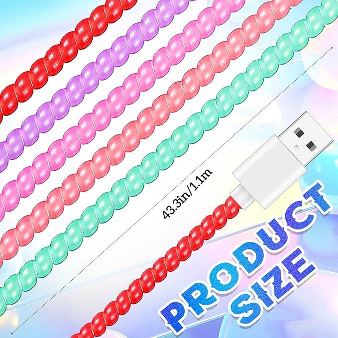 Frienda 10 Pcs Cord Protectors from Pets No Chew Spiral Cable Protector 43.3'' Phone Charger Cover Data Cable Protective Sleeve Chew Proof USB Wire Cover Stylish for Cat Dog Rabbit (Pearlescent Color)