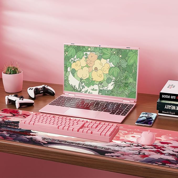 FreeNook Japanese Large Gaming Mouse Pad 31.5 x 11.8 in Computer Mouse Pad Anime Gaming Mousepad, Expanded Architecture Cute Desk Pad with Nop-Slip Suitable for Home Office