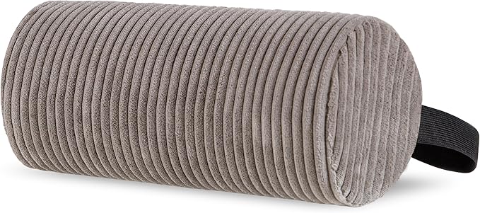 HIGOGOGO Lumbar Roll Lumbar Support Pillow for Office Chairs, Cars, and Gaming Chairs, Back Cushion with Washable Cover & Adjustable Strap to Relieve Back Pain and Improve Posture, 11"x6"x5", Grey