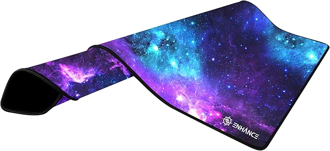 ENHANCE Extended Large Gaming Mouse Pad - XXL Mouse Mat (31.5" x 13.75") Anti-Fray Stitching for Professional Esports with Low-Friction Tracking Surface and Non-Slip Backing (Galaxy)