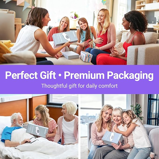 Lumbar Support Pillow for Sleeping, Memory Foam Lower Back Pillow with Adjustable Height Pad, Removable Washable Cover, Ergonomic Lumbar Cushion for Bed, Couch, Gift Box