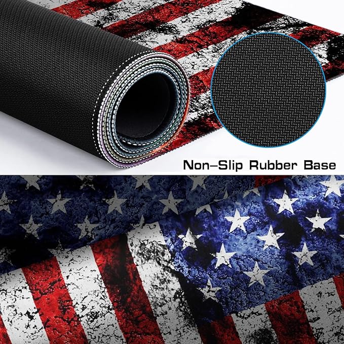 American Flag Desktop Computer Mouse Pad Gaming Mouse Pad Expansion XXL Keyboard Pad 35.4X15.7-inch Laptop Mouse Keyboard Pad Office Desk Decoration