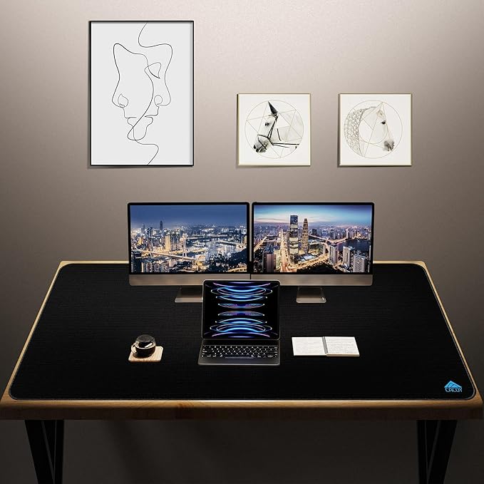 Cacoy 63” x 24” Oversized Gaming Mouse Pad, Extended Gamer Computer Mouse Mat, XXL Large Optimized Speed Control Surface Keyboard Mousepad, Non-Slip Desk Mat with Stitched Edges for Office&Home, Black