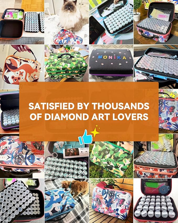 ARTDOT 120 Slots Storage Container for Diamond Art Kits for Adults,Portable Bead Storage Boxes for Diamond Painting Accessories and Tools