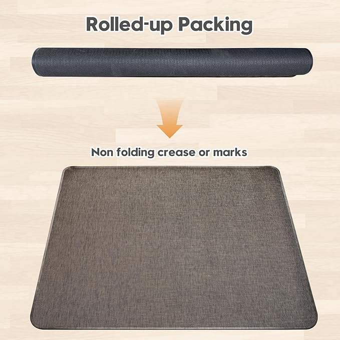 Sycoodeal Office Chair Mat for Hardwood & Tile Floor,Computer Gaming Chair Mat for Rolling Chairs Non-Curve, Anti-Slip, Heavy Duty Floor Protector for Home Office,Dark Coffee (40" x 48")