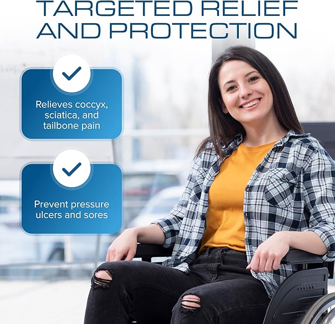 Kölbs Gel Extreme Wheelchair Cushions Seat Cushion, Coccyx, Sciatica & Tailbone Pain Relief Seating Pad Ideal for Office, Kitchen Wheelchairs and Auto, 22 x 18, 3 Inch Thick
