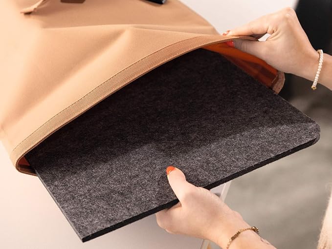 Durable Effect Soft Felt Office Desk Mat - 27.5" x 13" Inches - Gray Desk Pad Mat with Phone Holder Made of Recycled PET Flet - Foldable and Portable