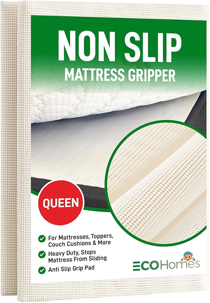 ECOHomes Non Slip Mattress Gripper Pad Stop Mattress, Keep Topper from Sliding - Anti Slip Grip Pads Holder Stop Couch Cushion, Sofa Cushions, Patio & Furniture to Prevent Sliding (Queen)