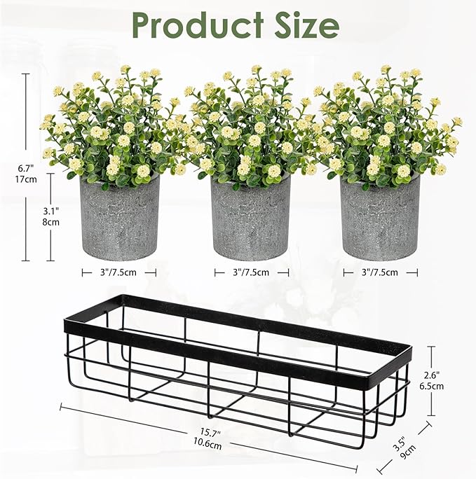 DILATATA Baby's Breath Artificial Flowers Table Centerpiece Decoration Potted Artificial Babys Breath Small Fake Plants for Shelf Desk Home Decor Fake Yellow Babys Breath Flower with Vase